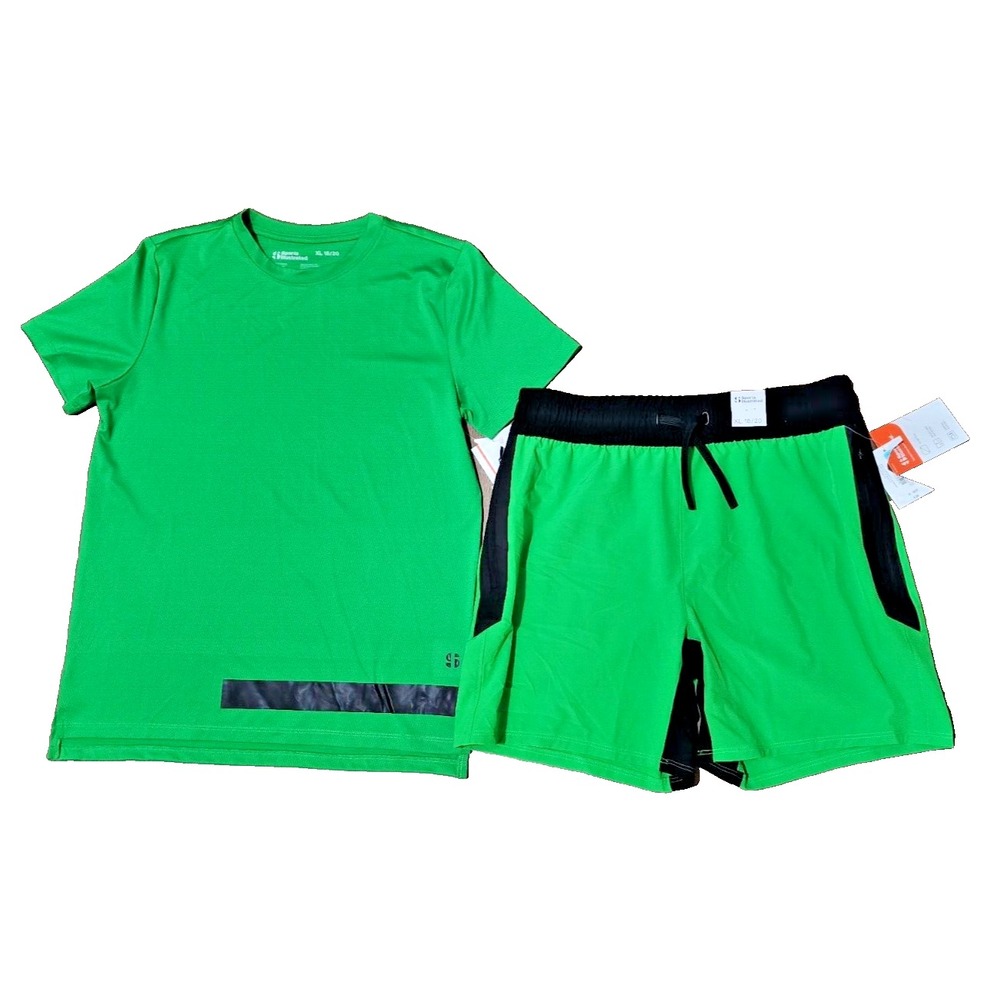 NEW Sports Illustrated Line‎ Up Green T-Shirt & Short Big Kid Size XL 18/20